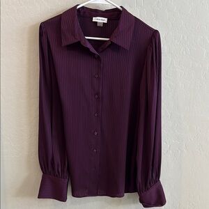 Calvin Klein Purple Long Sleeve Button Down Shirt size medium